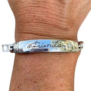 Brighton Friends ID style Silver Tone Bracelet Lobster Clasp Women's Jewelry